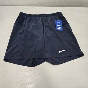 NEW Brooks Journey 7" 2-In-1 Lined Running Athletic Shorts Blue Slate Mens Snall